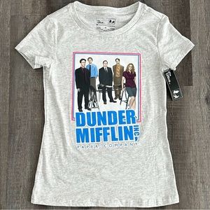New Women’s XS Heather Grey The Office TV Show Dunder Mifflin Paper Company Tee